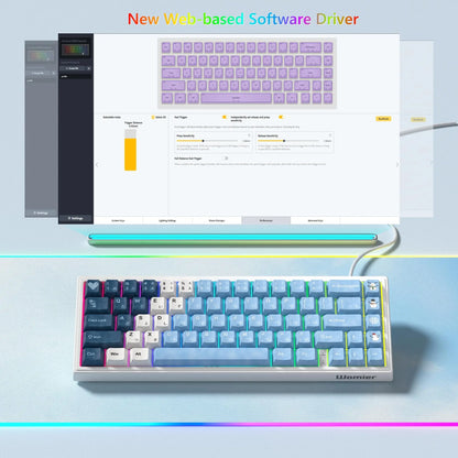 Mechanical Keyboard 68-Key Hall Effect RGB Wired Travel-Friendly