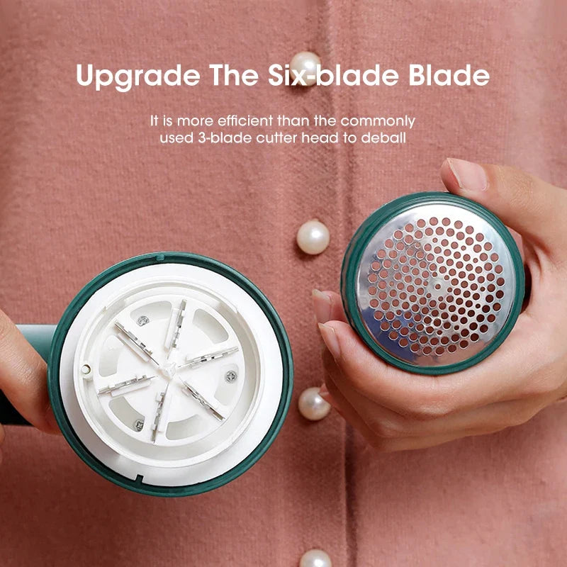 Hair Ball Trimmer USB Charging Fabric Shaver - Fuzz Remover with Six Blade Design for Household and Travel
