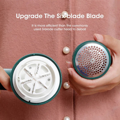 Hair Ball Trimmer USB Charging Fabric Shaver - Fuzz Remover with Six Blade Design for Household and Travel