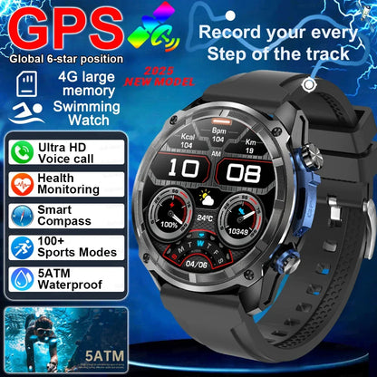 GPS Smartwatch 5ATM Water-Resistant Rugged Military Outdoor Watch Fall 2025 Offline Maps All-Day Battery