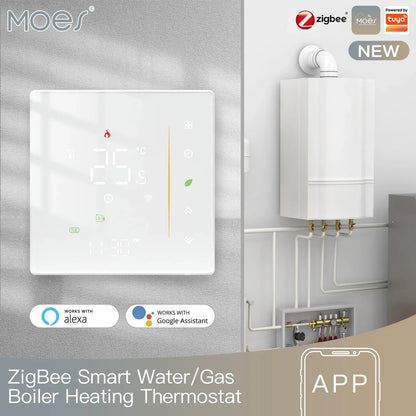 Thermostat ZigBee Wall Mounted Glass Panel Hub Compatible Fall 2025 Energy Saving