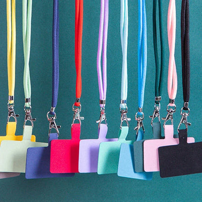 Flexible Detachable Phone Lanyard with Card Holder & Carabiner - 13 Colors, Nylon Strap Accessory