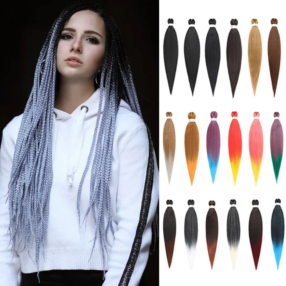 Braids Pre-Stretched Synthetic Ombre Yaki Texture Extensions