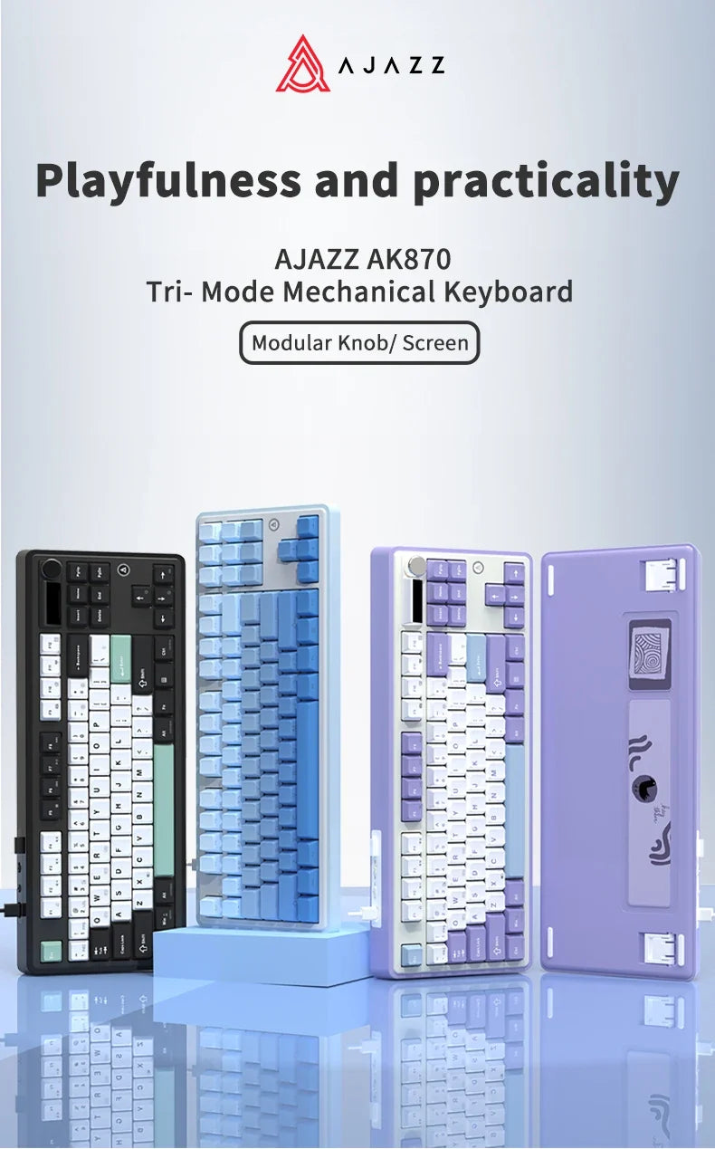 Keyboard Mechanical 87 Key Tri Mode RGB Hot Swappable