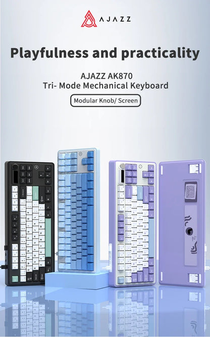Keyboard Mechanical 87 Key Tri Mode RGB Hot Swappable