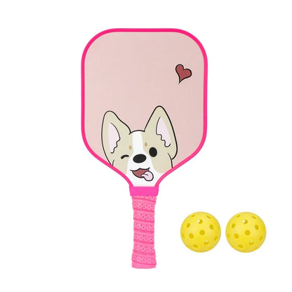 Light Kids Pickleball Paddles Kit with Compact Grip, Honeycomb Core, Fiberglass, Ages 6-12, Comes with 2 Paddles and 2 Balls