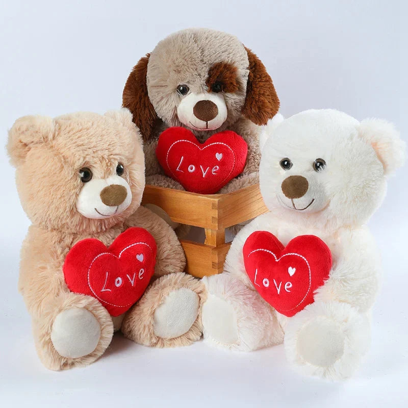 Teddy Bear Plush Toy Heart Hug Gift 2026 Valentine Gift For Kids Huggable Bear Plush