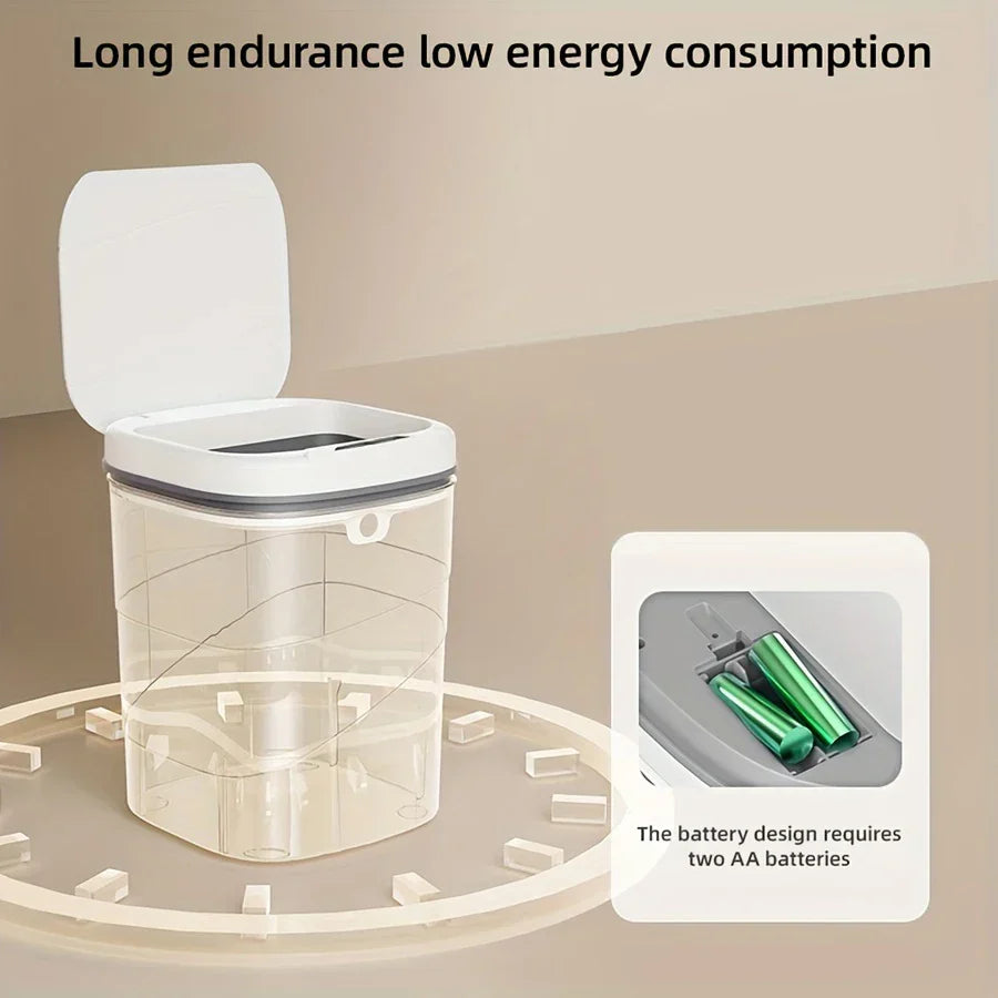 Touchless Sensor Trash Can Battery Powered Hygienic Household