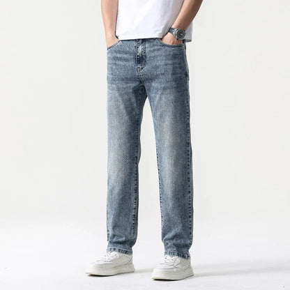 Men’s Oversized Wide Leg Jeans - Straight Lyocell, Casual