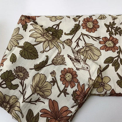 Muslin Bamboo Swaddle Blanket 120x120 Cm Floral Newborn Bedding Fall 2025 Breathable Eco Friendly Baby Gift