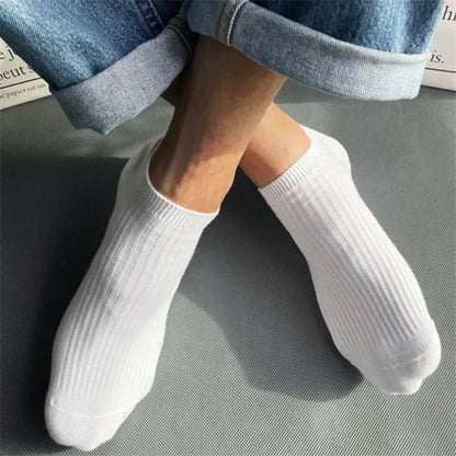 Plush women's invisible ankle socks 5-pack - 100% cotton sweat-absorbing low-cut boat socks