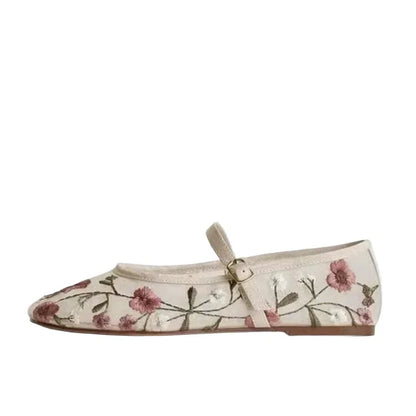 Womens Breathable Ballet Flats - Mary Jane, Mesh, Summer