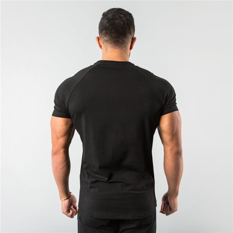 short sleeve, cotton blend, for workout & casual wear – Breathable slim fit men's gym t-shirt
