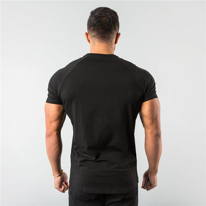 short sleeve, cotton blend, for workout & casual wear – Breathable slim fit men's gym t-shirt