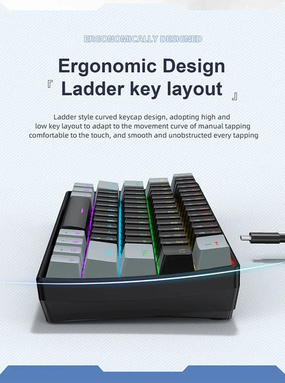 60 Percent Mechanical Mini Keyboard Wired RGB Travel-Friendly
