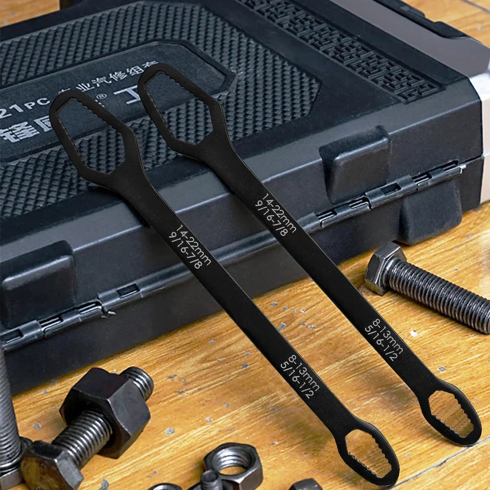 Flexible Torx Wrench Device Kit - 8-22mm Double-Head Spanner for Household Tools and Repairs