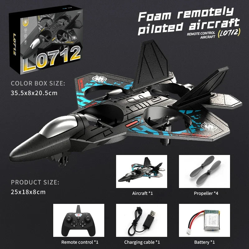 EPP Foam 2.4G RC Glider Plane with Lights - Gravity Sensing Aircraft for Kids, Simple to Fly