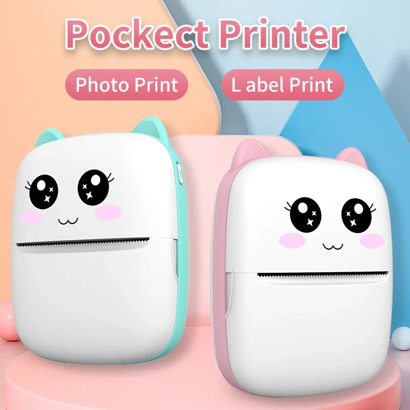 Mini Printer Thermal Ink-Free Travel-Friendly Sticker Printer