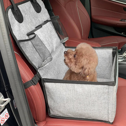 Dog Car Seat - Puppy Booster Seat for Front Seat, Storage Pockets for Compact to Medium Dogs