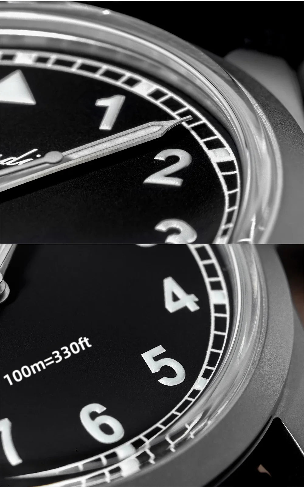 Water-Resistant Diver Quartz Watch Luminous Hands, Nylon Strap, 100m Water Resistance