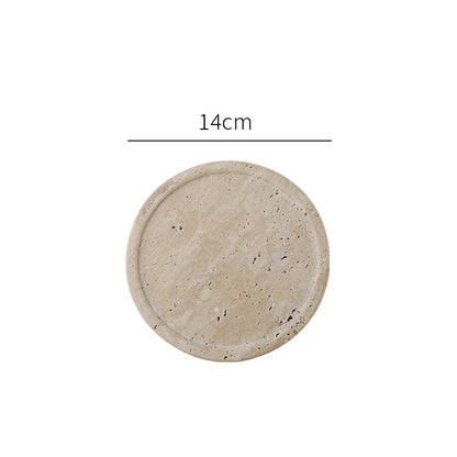 Tray Vanity Travertine Stone Minimalist Marble Style Tray Beige Organizer Fall 2025 Coffee Table Decor Gift