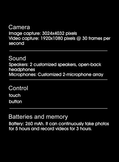 AI 4K Smart Camera Glasses Photochromic Travel Handsfree