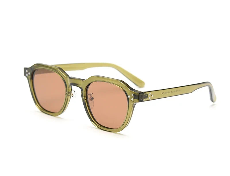 Style Korean Retro Sunglasses for Women TR90 Polygon Polarized UV400 Green Brown 2025 Summer