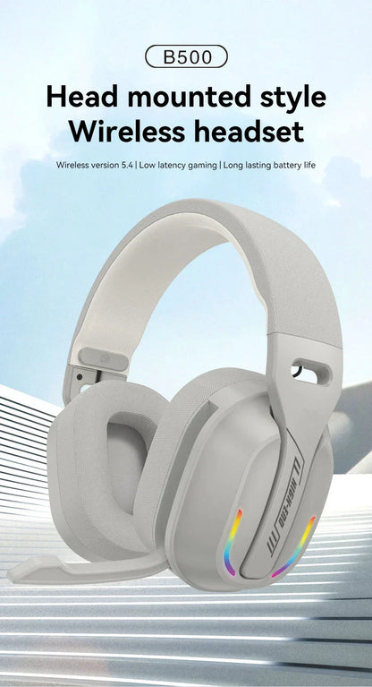 Gaming Headset Bluetooth 5.4 Cordless RGB Low Latency