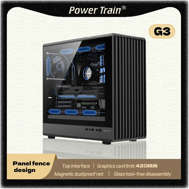 Case PC Glass Side ATX M ATX ITX Support 360mm Radiator