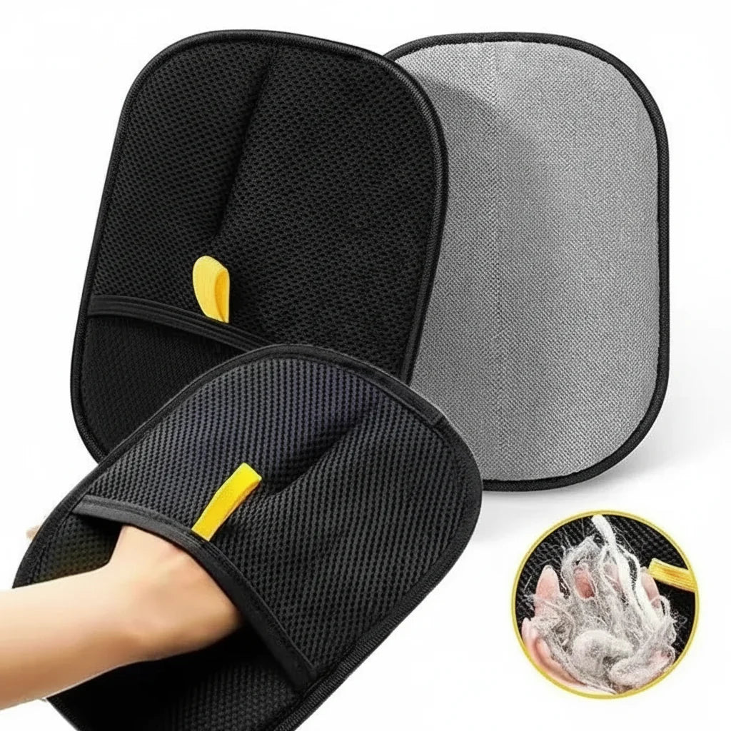 Removes Hair from Furniture and Coat, Cats and Dogs – Double-Sided Pet Grooming Glove