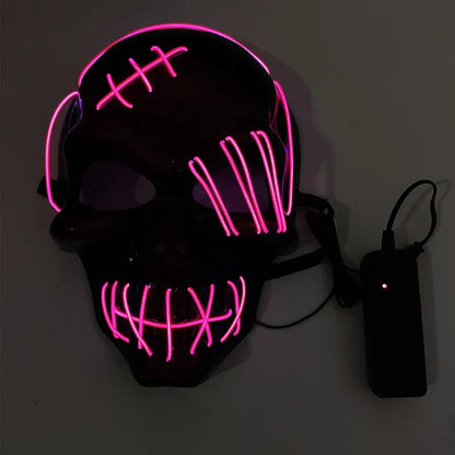 Glowing LED Skull Mask Full Face Halloween 2025 Cosplay