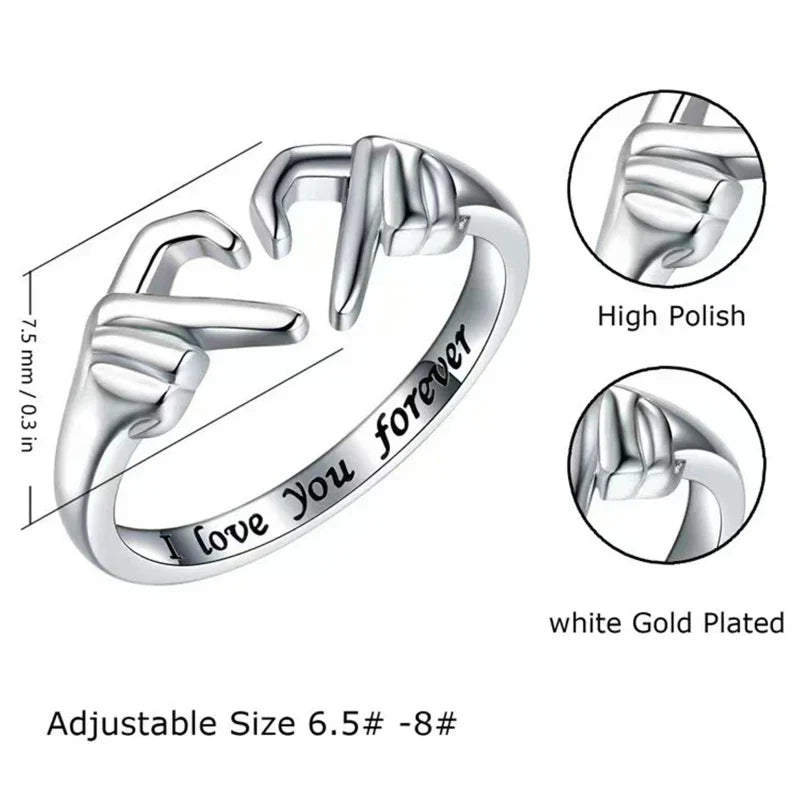 Heart Ring Hollow Double Layer Open Flexible Ring Romantic Jewelry Gift 2026 Valentine Gift Trend