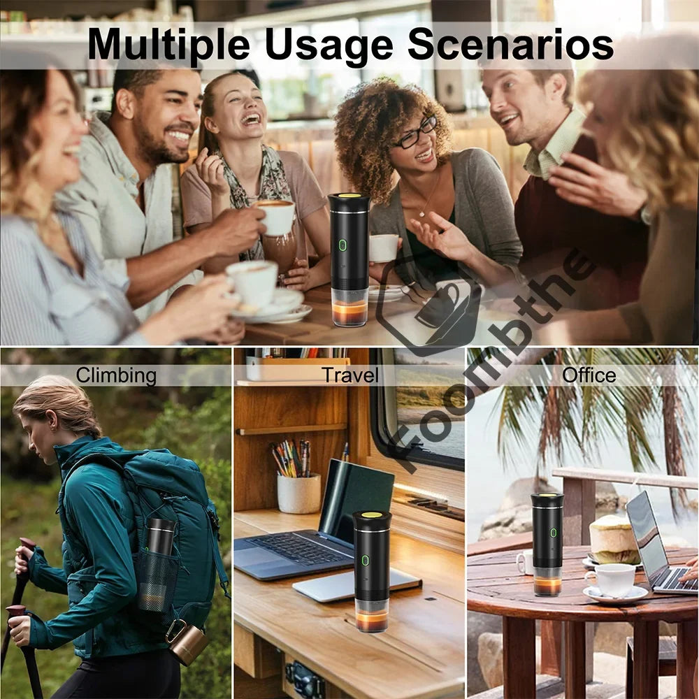 Travel-Friendly Espresso Machine Cordless 3 In 1 Travel Car Camp