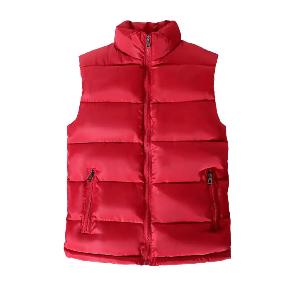 Light Men's Puffer Vest - Slim Stand Collar, Quilted