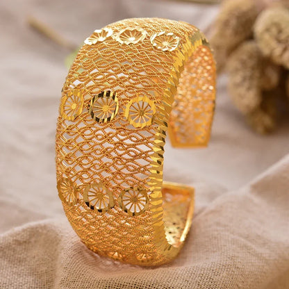 Gold Plated Bangles Deluxe Arabic Wedding Bracelet
