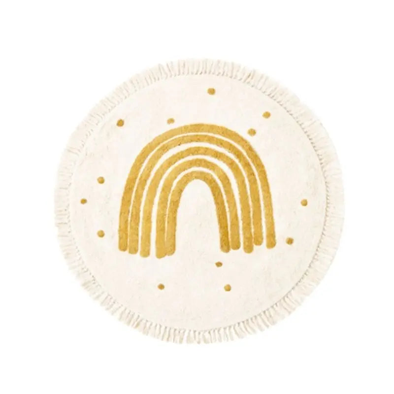 Round Fluffy Rug Tassel Nursery Play Mat Cozy Fall 2025 Plush Circle Bedroom Rug Plush Play Surface