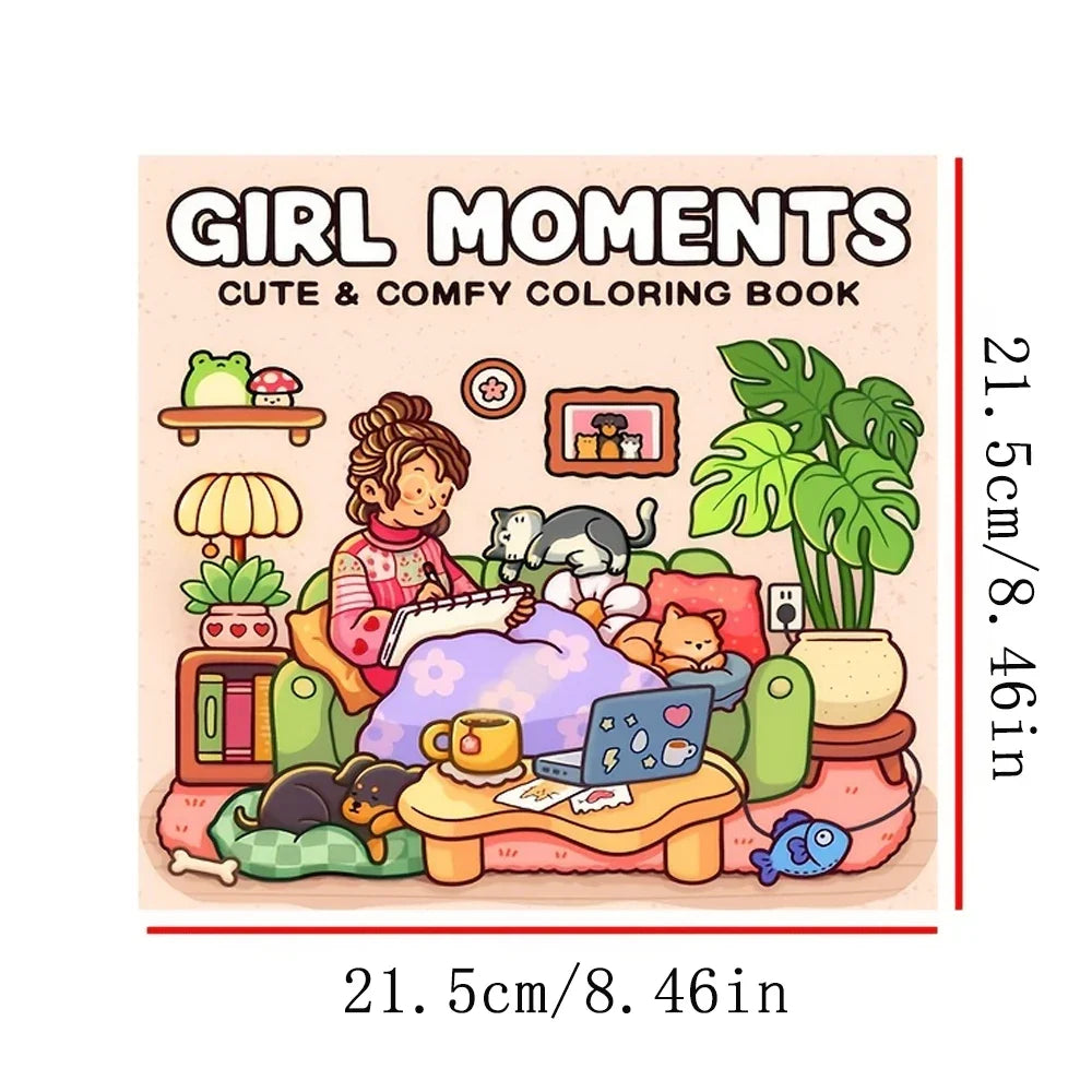 Book Coloring For Adults And Teens Cozy Warm Space Theme Fall 2025 Relaxation Gift For Solo Leisure