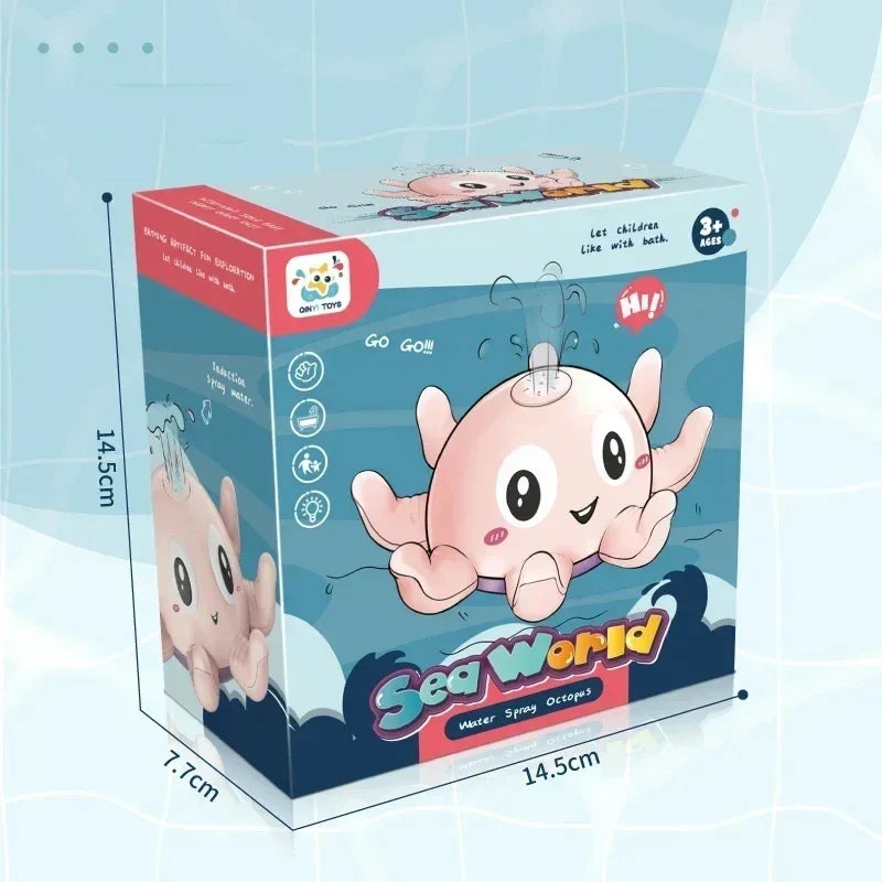 Baby Bath Toys Motor-Driven Octopus Sprinkler with Music LED Light for Kids