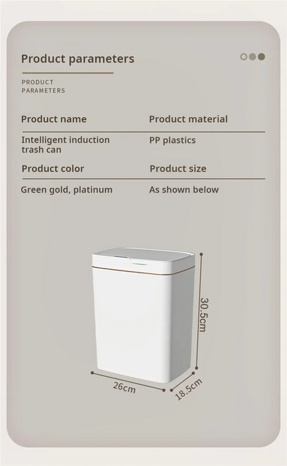 Touchless Smart Sensor Trash Can 15L Water-Resistant Automatic