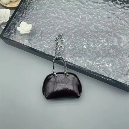 1+1 Free Birkin Inspired Mini Hand Bag - Compact Shell Coin Bag Charm Keychain