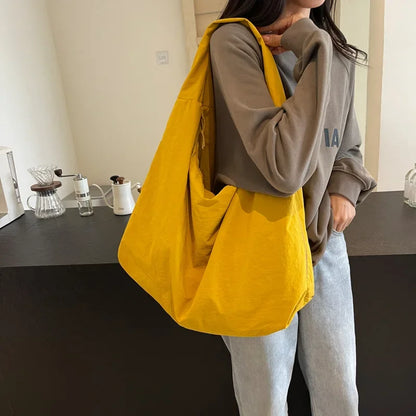 Light Multi-Use Women Shoulder Bag - Slouchy Nylon