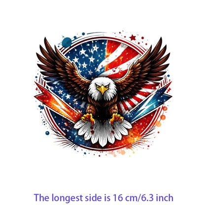 Iron2026 Edition On Patches USA Flag Bald Eagle Heat Transfer Kit Patriotic 4th Of July DIY Clothing Decor