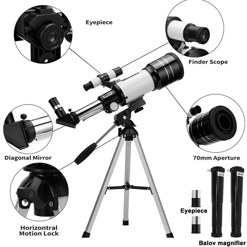 Astronomical2026 Edition Telescope Monocular 150X Zoom HD Night Vision For Moon And Star Viewing Holiday Gifts