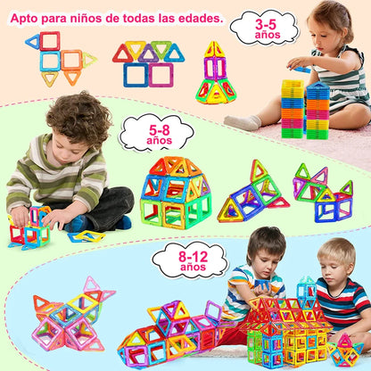 Creative Magnetic Building Blocks Kit - Large & Mini DIY Toys for Kids Aged 7-12, Fun Educational Construction Gift in Mixed Colors