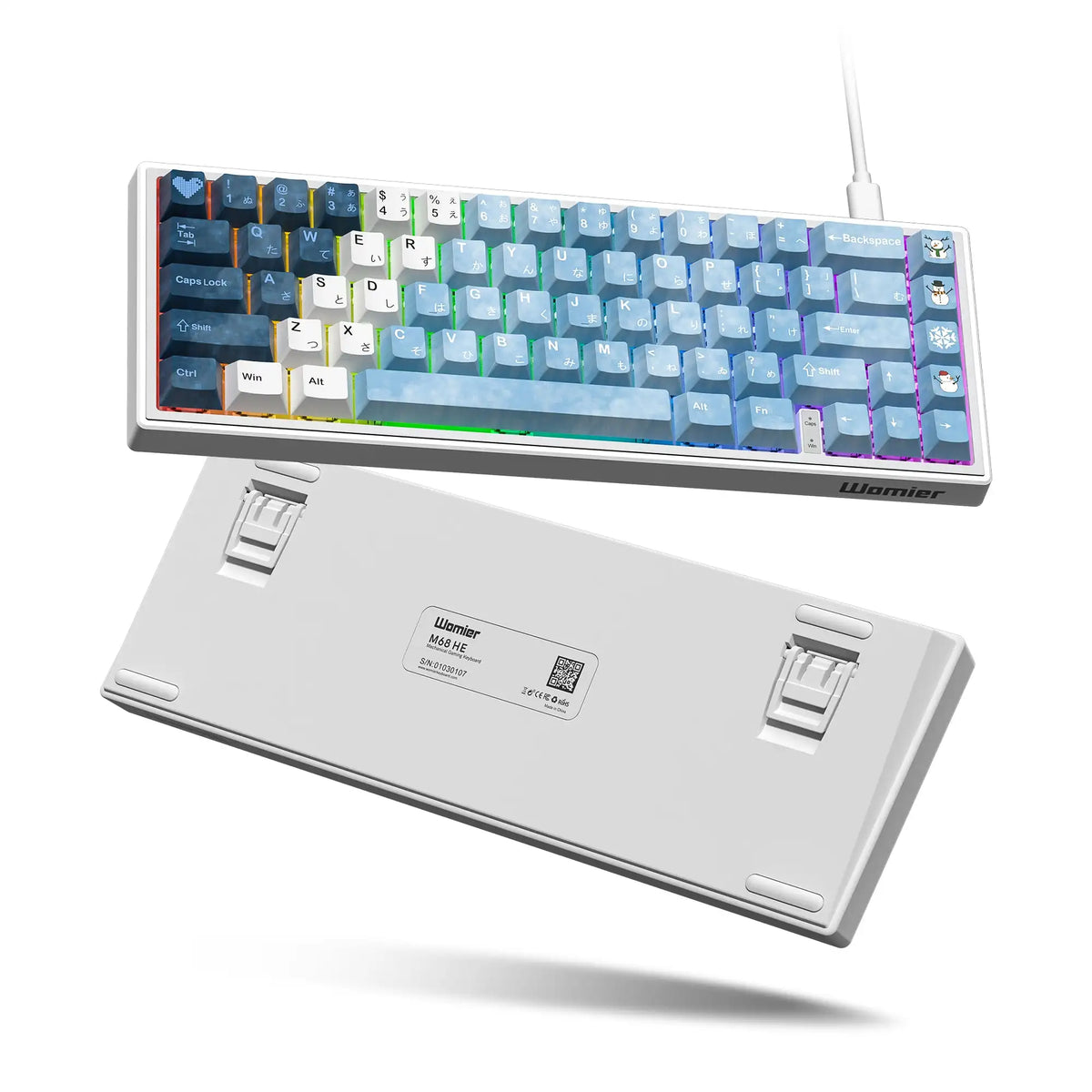 Mechanical Keyboard 68-Key Hall Effect RGB Wired Travel-Friendly