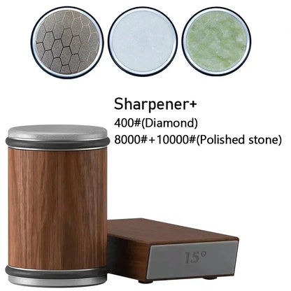 15° & 20° Angle Roller Kitchen Device 2026 – Rolling Diamond Knife Sharpener Kit with Magnetic Holder