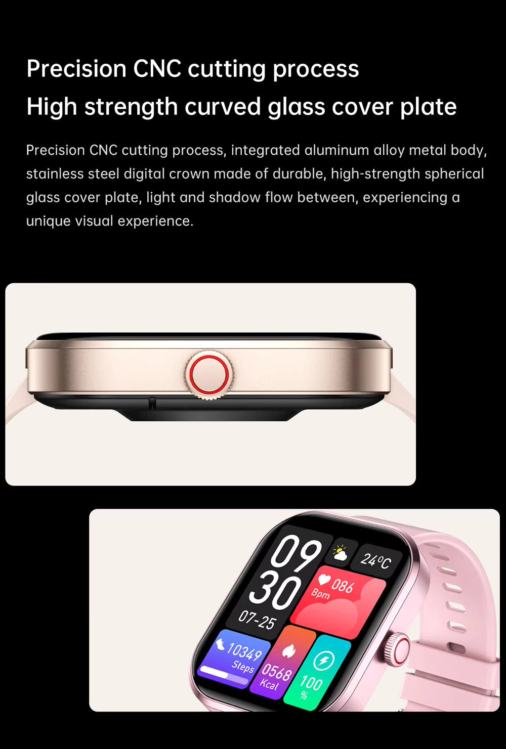 Health 2025 Smartwatch BP+ECG+HRV+BG Monitor with SpO2, Heart Rate, Sleep & Fitness Tracking