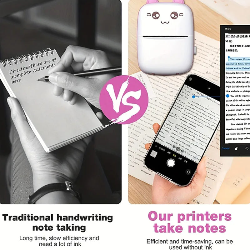 Mini HD Travel-Friendly Label Thermal Printer - Bluetooth Pocket Printer for Students, Inkless Printing, Ideal Gift for Christmas