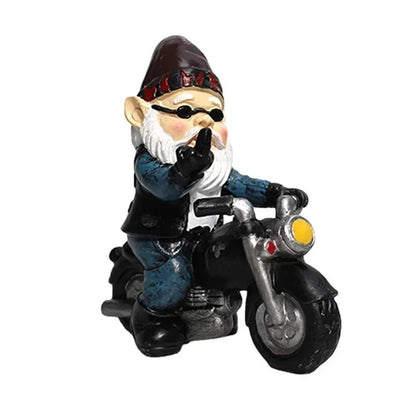 Gnome Garden Resin Statue Motorcycle Rider Dwarf Figurine Fall 2026 Outdoor Yard Decor Gift Idea