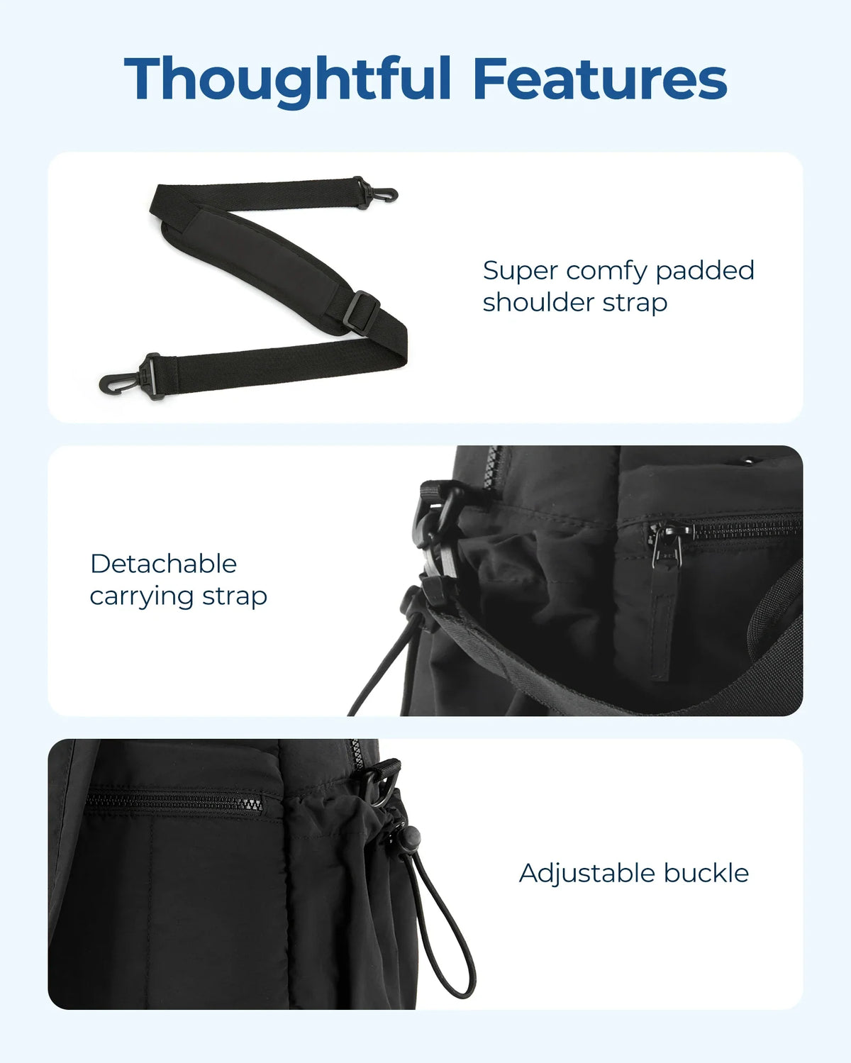 Duffel Travel Bag with Shoulder Strap, Large Capacity Gym & Diaper Bag